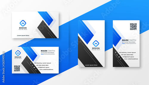 clean blue business card stylish design
