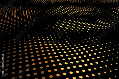 3d rendering  flow dot with gradient background