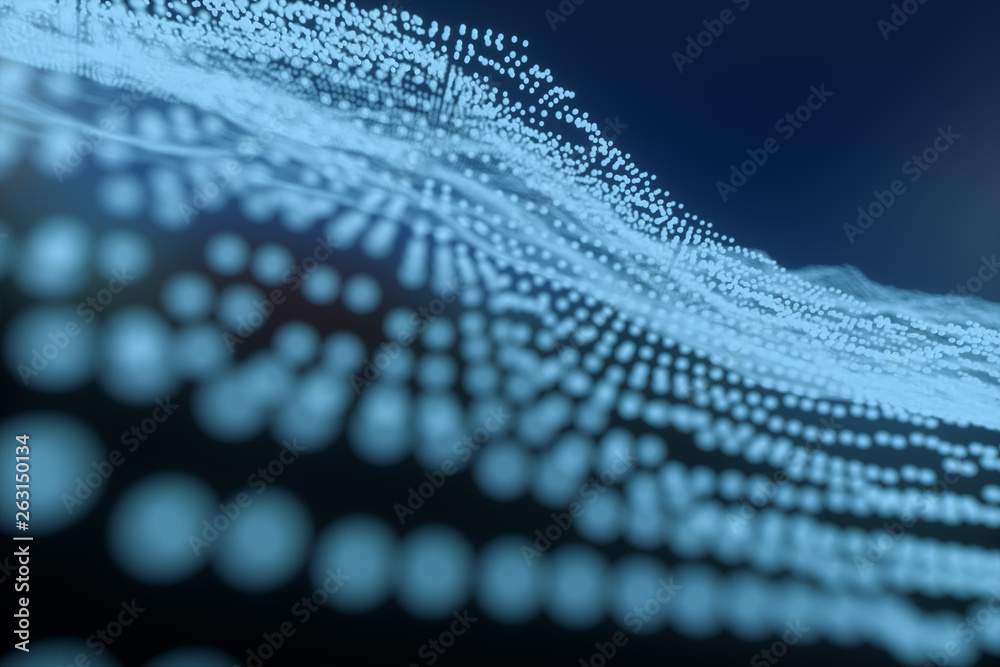 3d rendering, flow dot with gradient background 3d rendering, flow dot with gradient background
