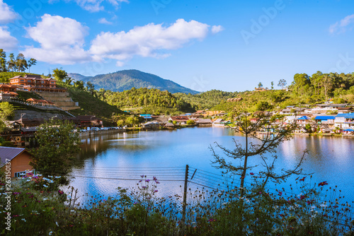 Chinese on the mountain village at Ban Rak Thai village. Landscape photography with panorama, Nature tourism in rural villages.