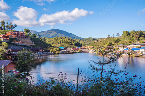 Chinese on the mountain village at Ban Rak Thai village. Landscape photography with panorama  Nature tourism in rural villages.