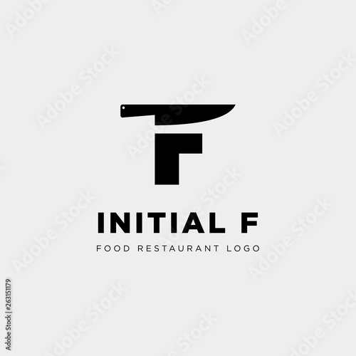 initial f food equipment simple logo template vector icon abstract