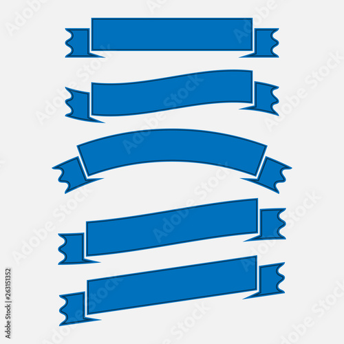 Free Download set of blue ribbon banner icon - GFXLoad