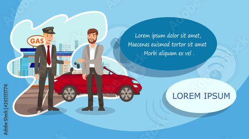 Carsharing Service Flat Web Banner Vector Template