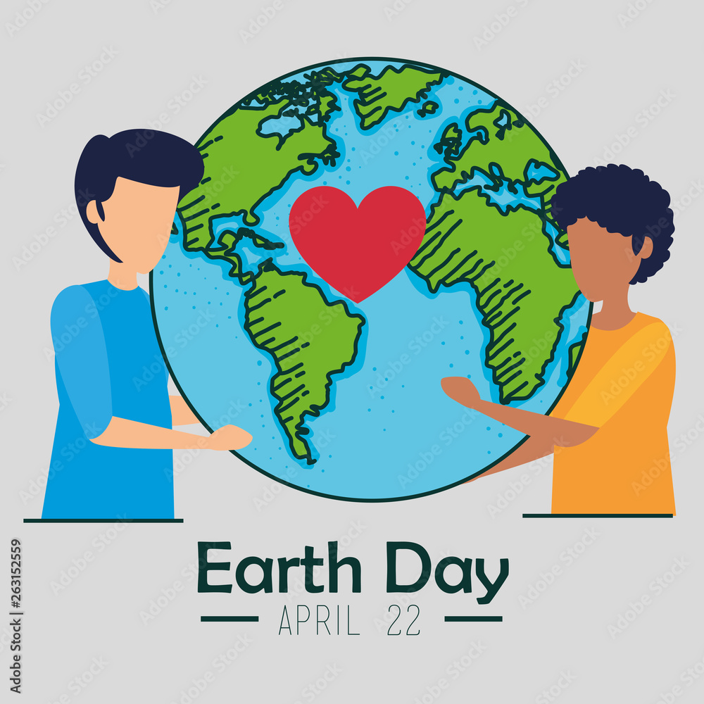 man and woman with planet in their hands to conservation man and woman with planet in their hands to conservation