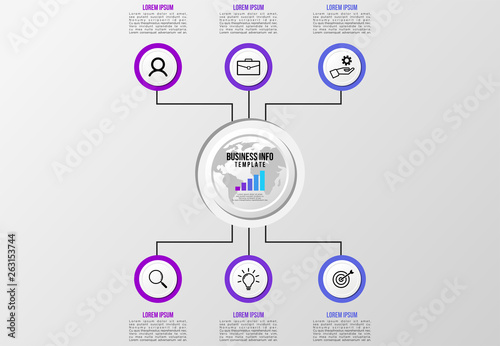 Vector Infographics Elements Template Design . Business Data Visualization Timeline with Marketing Icons most useful can be used for presentation, diagrams, annual reports, workflow layout