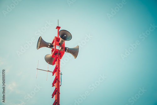 Tela vintage horn speaker - public relations sign and symbol