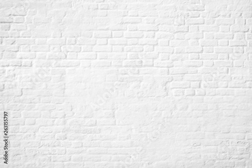 Pattern of white brick wall background