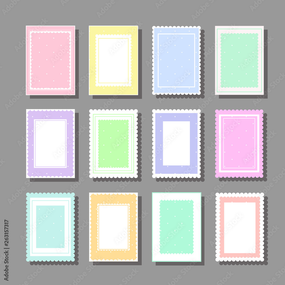 Collection of cute girlish backgrounds for various kinds of design such as postcard, invitation, poster, frame