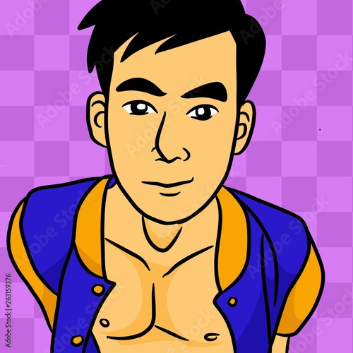 Cartoon cute man