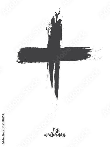 Black cross of ash wednesday