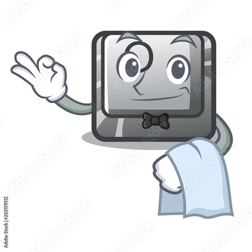 Waiter button O in the cartoon shape
