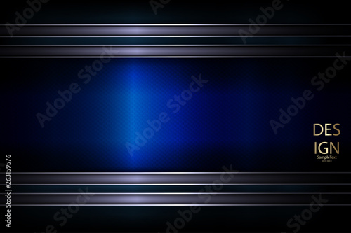 Abstract geometric blue textural composition with blue frame with edging