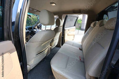 interior back seat of pickup vehicle car four door automobile © sutichak