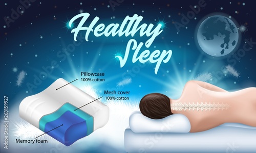 Advertising Flyer with Inscription Healthy Sleep.