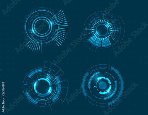 Vector icon set technology circle design.