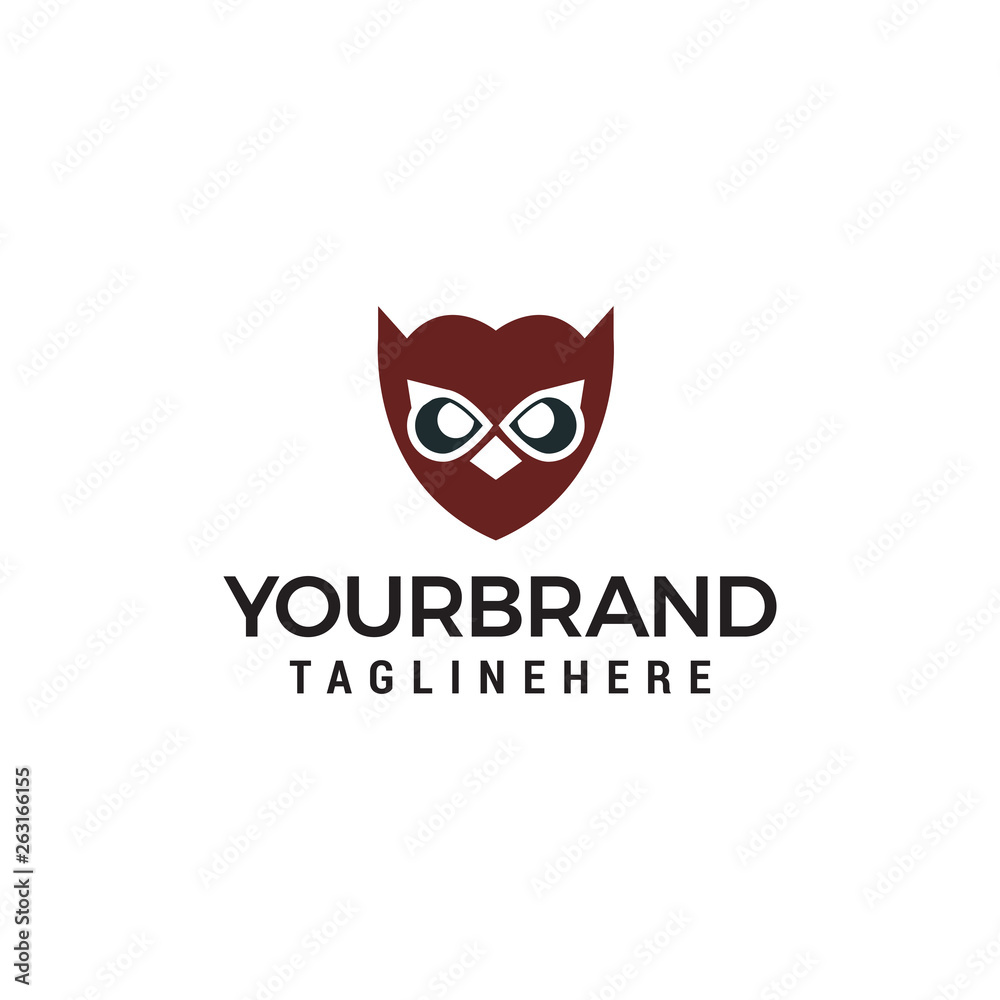 Naklejka owl face logo design concept template vector