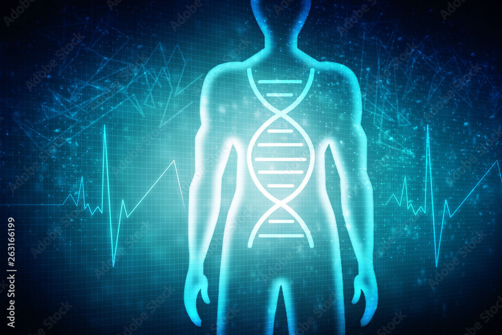 2d render of dna structure, abstract background 2d render of dna structure, abstract background