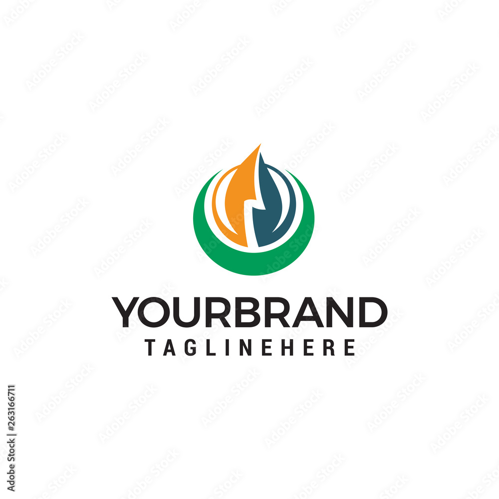 leaf circle logo design concept template vector leaf circle logo design concept template vector