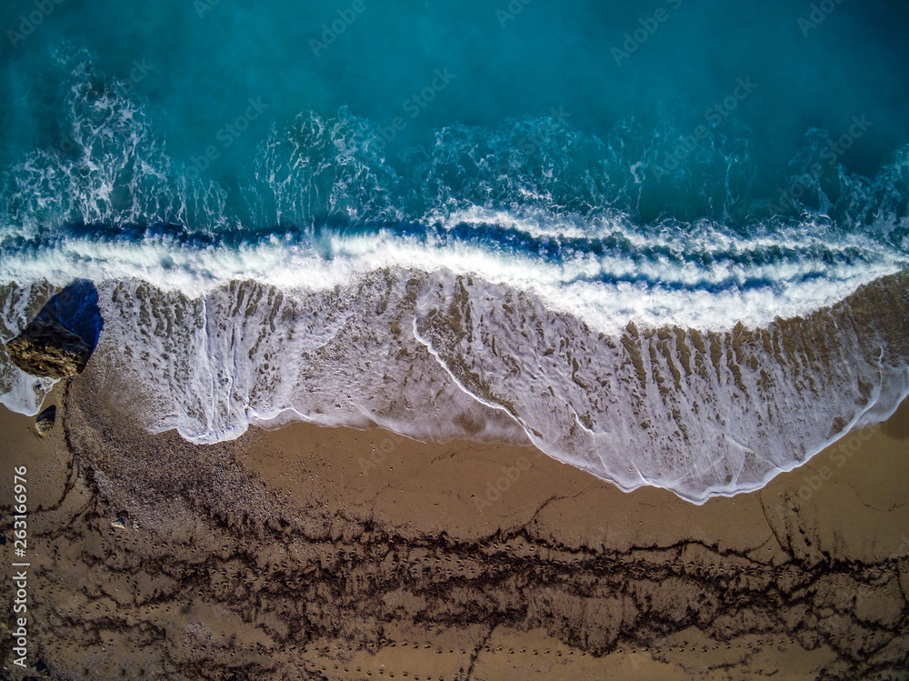 Fototapeta premium Drone view on Kathisma beach in Lefkas