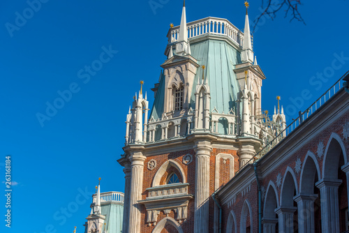 fliegel towers of the Tsaritsyno Palace built in the end of XVIII century photo