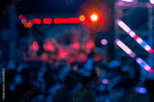 Colorful of light in concert at night.Blurred circle bokeh abstract background.