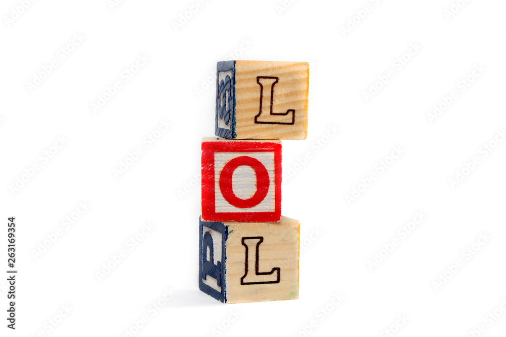 Stacked alphabet blocks on a white background Stacked alphabet blocks on a white background