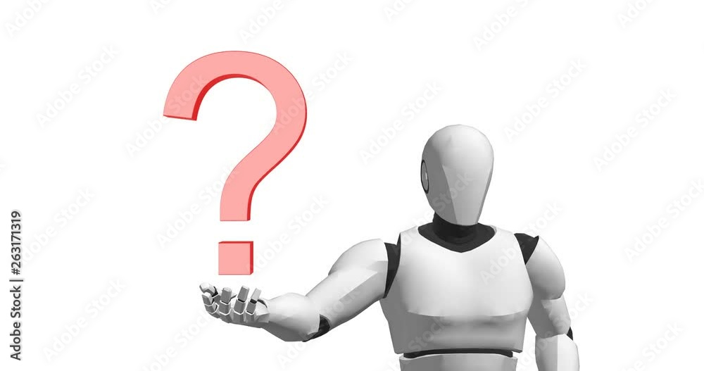 robot with question mark artificial intelligence robot with question mark artificial intelligence