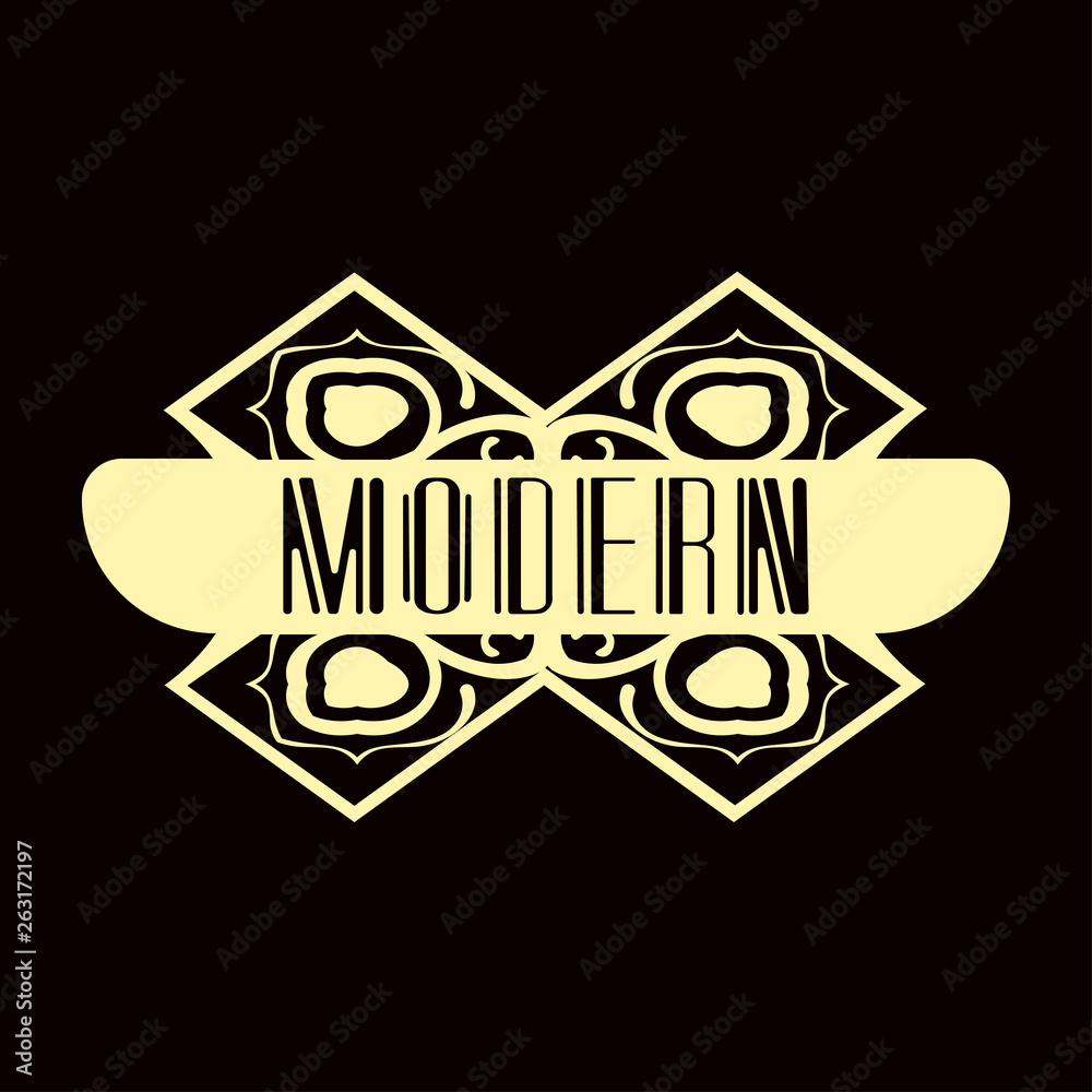 Modern art deco vintage badge logo design vector illustration