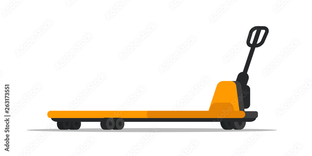 Warehouse empty forklift flat illustration isolated on white background Warehouse empty forklift flat illustration isolated on white background