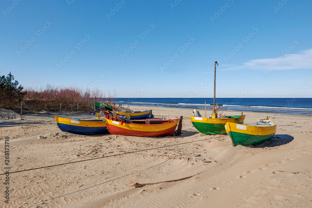 Fishing boats on the Baltic Sea, Jantar, Poland Fishing boats on the Baltic Sea, Jantar, Poland
