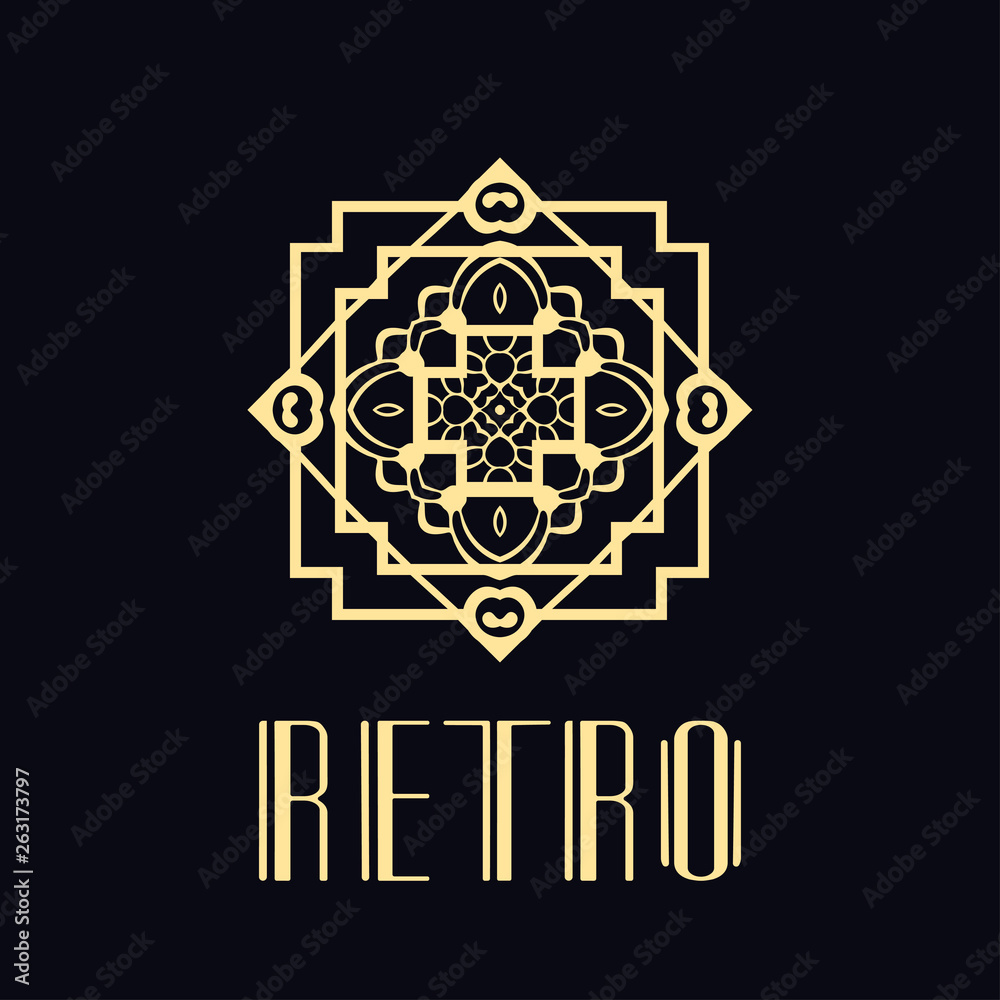 Vector logo design template concept in modern art deco style. Emblem for fashion, beauty and jewelry industry