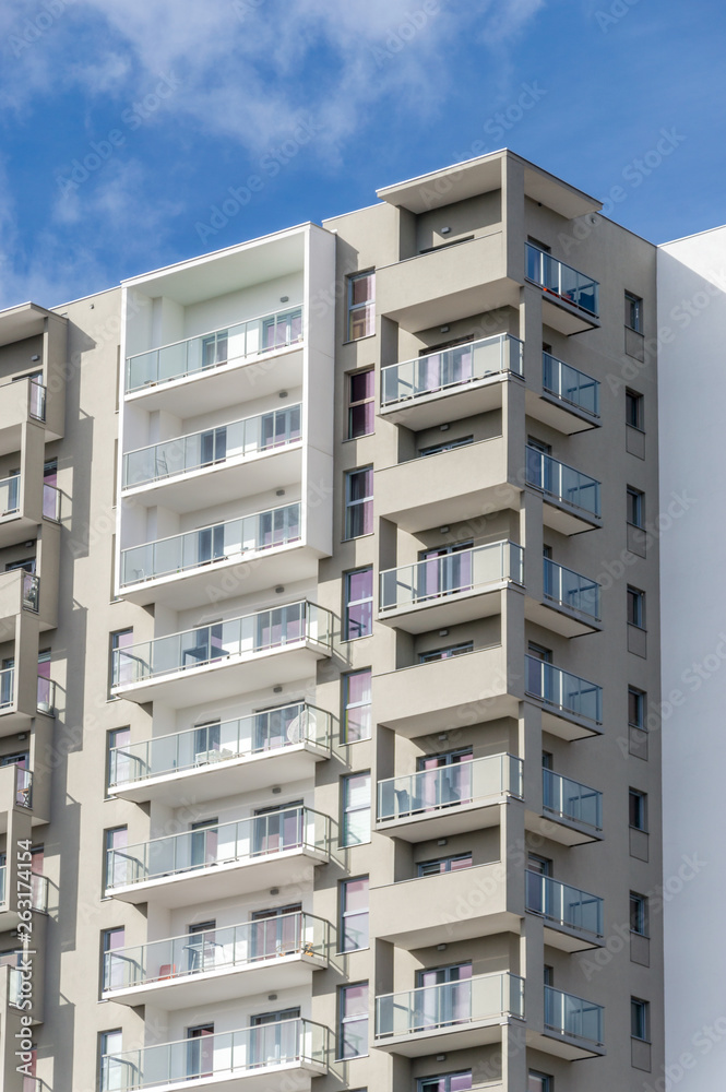 Modern apartments building with balconies. Modern apartments building with balconies.