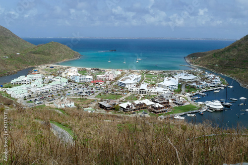 High point view of Anse Marcel saint martin after hurricane irma photo