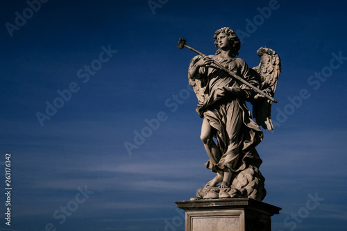 ROME  ITALY - 12 SEPTEMBER 2018  The statue on Sant angelo bridge in Rome