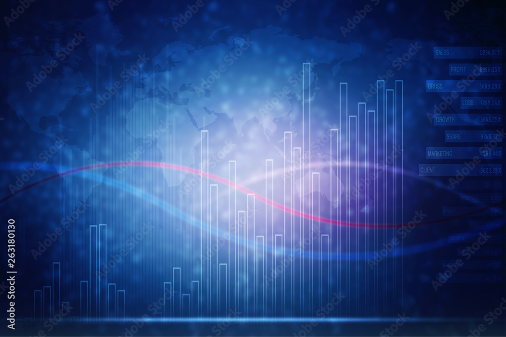 2d rendering Stock market online business concept. business Graph 2d rendering Stock market online business concept. business Graph
