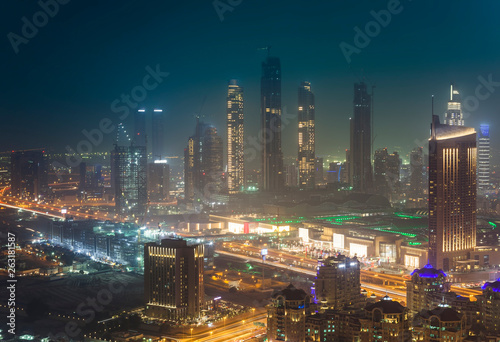 Dubai city at night  United Arab Emirates