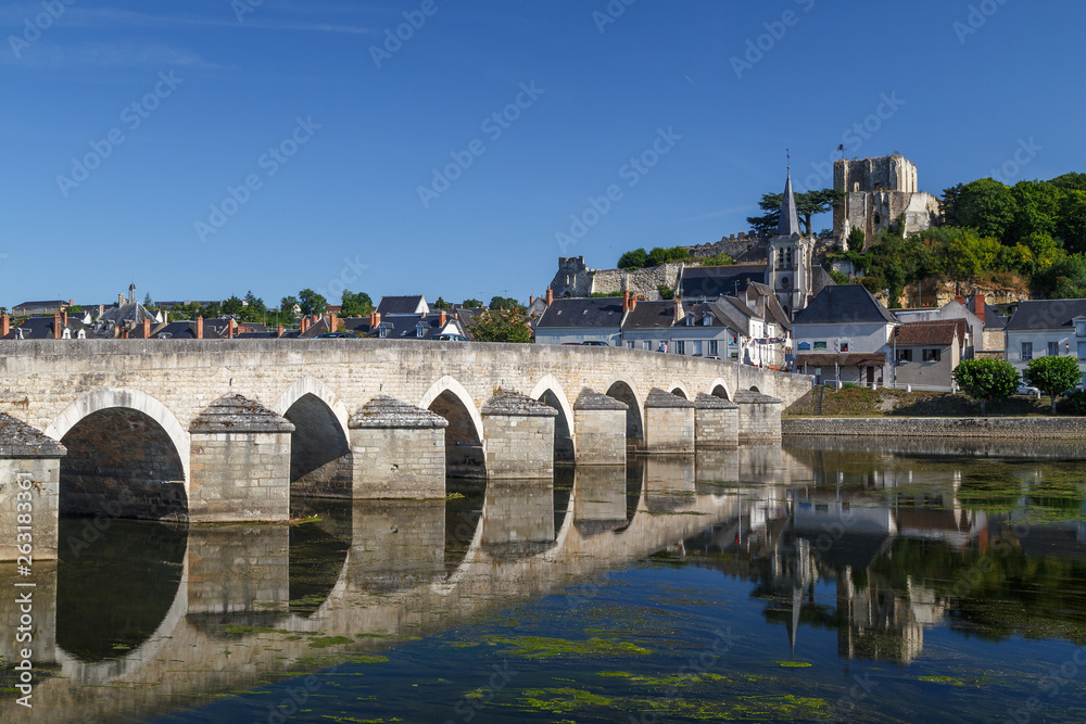 MONTRICHARD / FRANCE - JULY 2015: View to the historic centre of Montrichard town, France