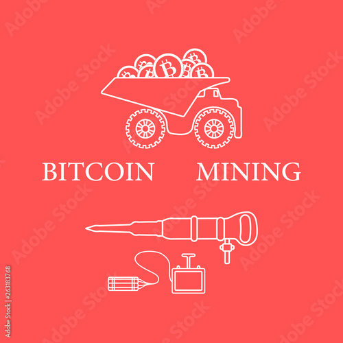 Dumper with bitcoins, dynamite and jackhammer.