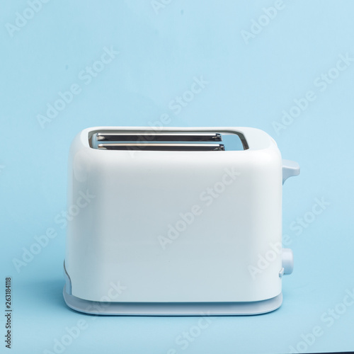 Toaster in retro style on a blue background.