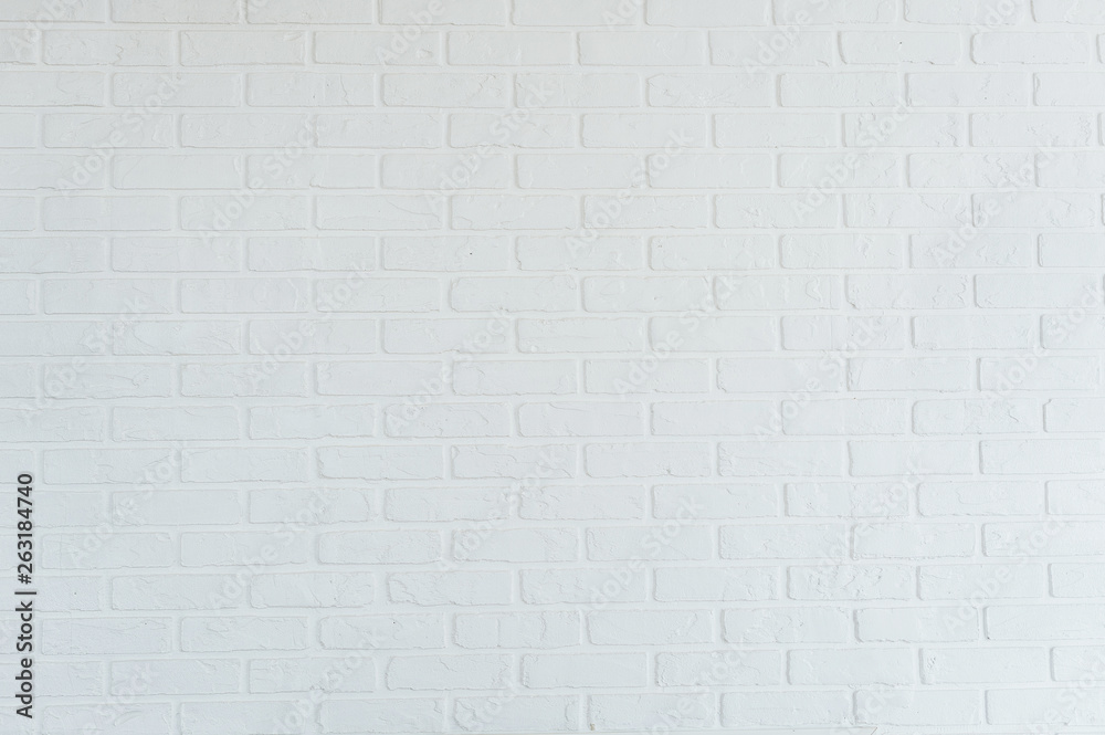 Photo of a white brick wall, studio decoration, a clear brick wall