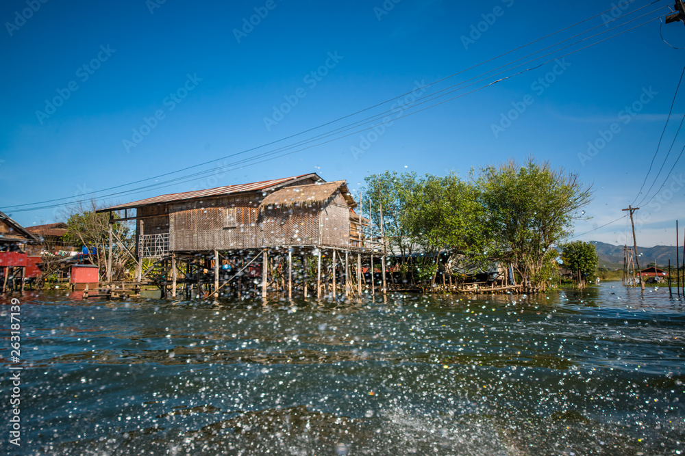 Strolling by boat in Inle Lake, Myanmar. Strolling by boat in Inle Lake, Myanmar.
