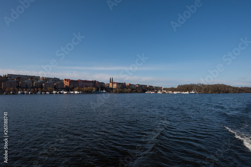 Water view over the Riddarfjärden bay in Stockholm a sunny spring day © Hans Baath