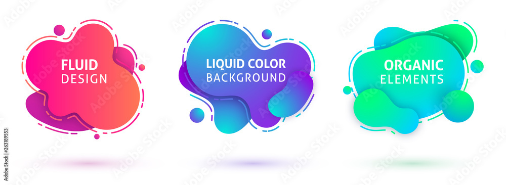 liquid design amoeba banners text