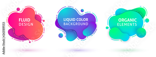 liquid design amoeba banners text