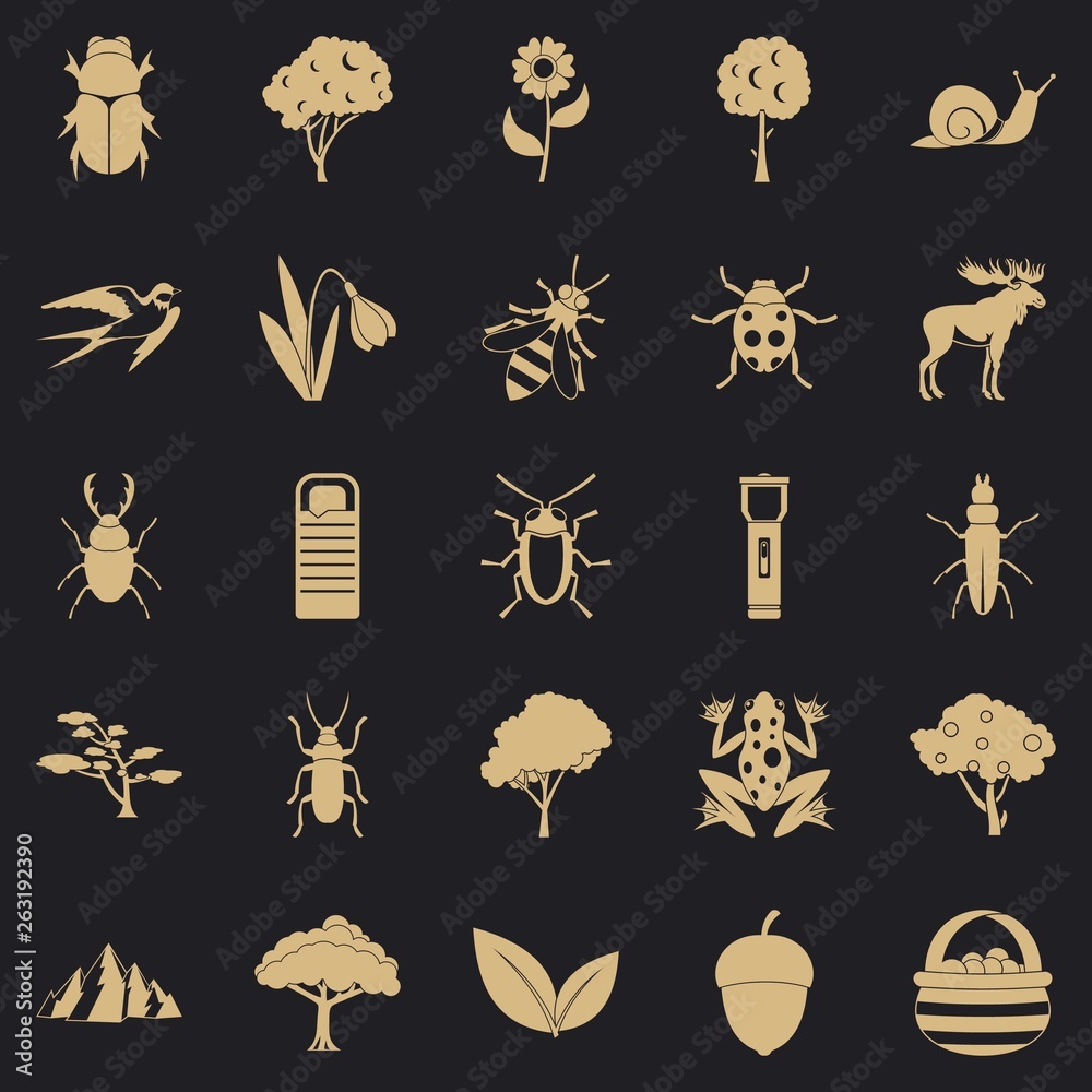 Herbal icons set. Simple set of 25 herbal vector icons for web for any design Herbal icons set. Simple set of 25 herbal vector icons for web for any design