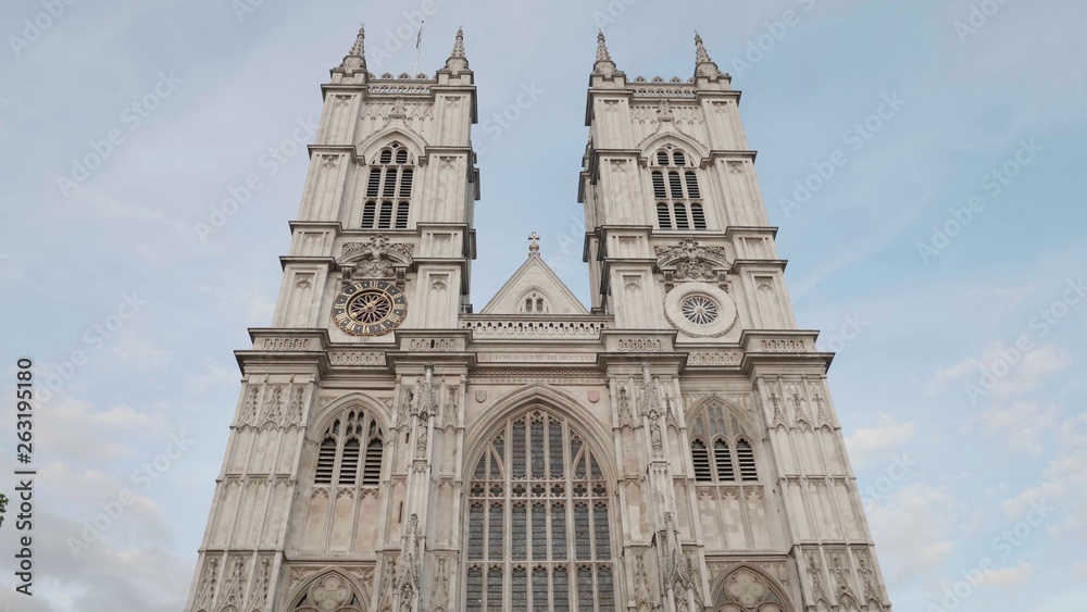 Tilt view of London Westminster Abbey