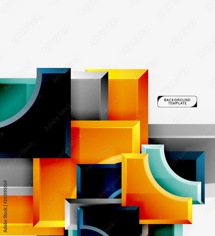 Geometrical 3d shapes background Geometrical 3d shapes background