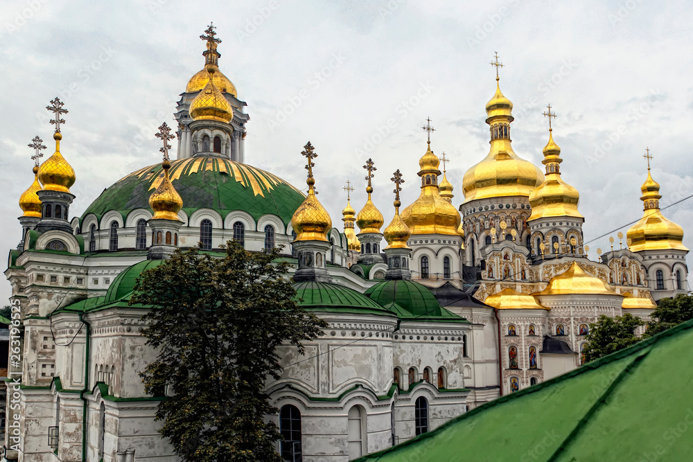 Panorama view of the Kyiv Pechersk Lavra, the orthodox monastery included in the UNESCO world heritage list in Kyiv, Ukraine.