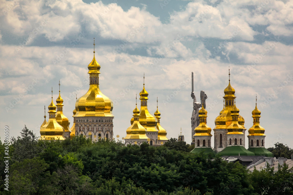 Panorama view of the Kyiv Pechersk Lavra, the orthodox monastery included in the UNESCO world heritage list in Kyiv, Ukraine.